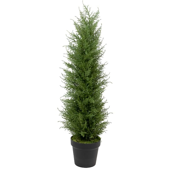 3ft. Unlit Artificial Cedar Pine Petite Arborvitae Tree in Round Pot